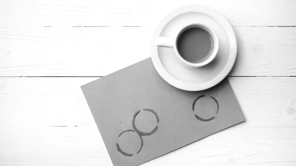 咖啡杯污渍黑色和白色 — 图库照片