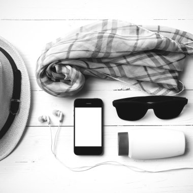 stil yaz araçları siyah ve beyaz renk