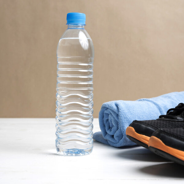 fitness equipment on white wood table