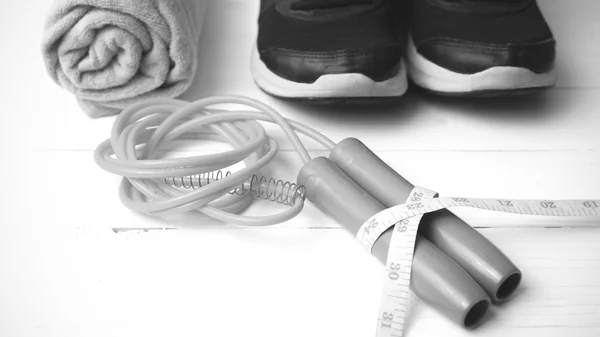 Fitness εξοπλισμός μαύρο και άσπρο χρώμα τόνο στυλ — Φωτογραφία Αρχείου