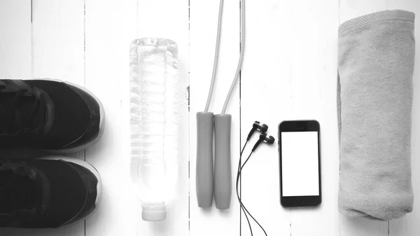 Фітнес-обладнання чорно-білого кольору стиль тону — стокове фото