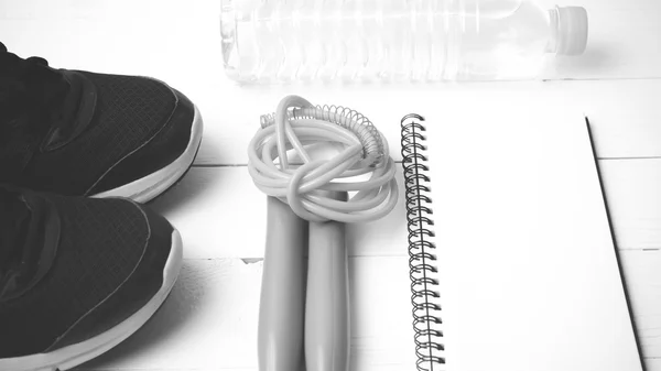 Fitness εξοπλισμού στυλ μαύρο και άσπρο χρώμα τόνο — Φωτογραφία Αρχείου