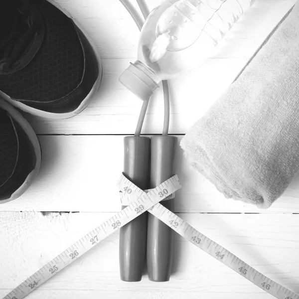 Fitness Ekipmanları siyah ve beyaz renk tonu stili — Stok fotoğraf