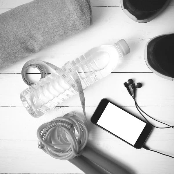 Fitness Ekipmanları siyah ve beyaz renk tonu stili