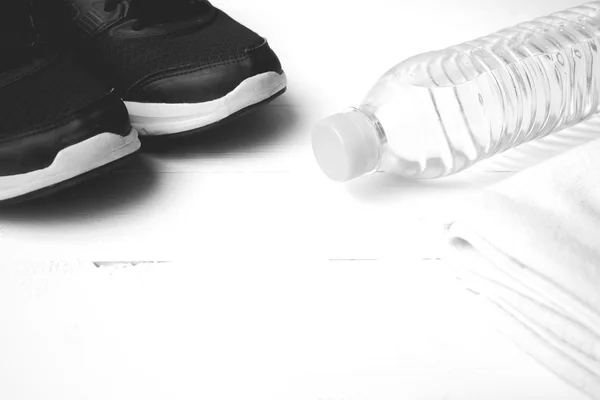 Fitness Ekipmanları siyah ve beyaz renk stili — Stok fotoğraf