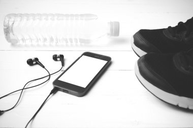 Fitness Ekipmanları siyah ve beyaz rengi stili