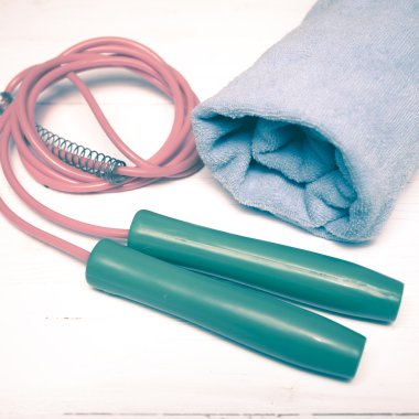 Fitness Ekipmanları: havlu, ip vintage tarzı atlama