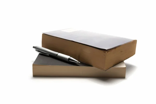 Stack of book and pen — Stock Photo, Image