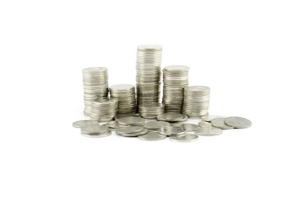 Silver mynt isolerade — Stockfoto