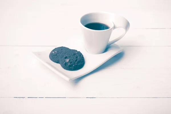 Coffee cup with cookie vintage style — Stock Photo, Image