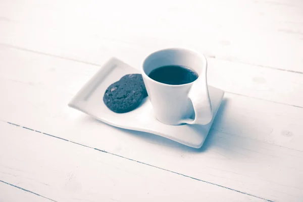 Coffee cup with cookie vintage style — Stock Photo, Image