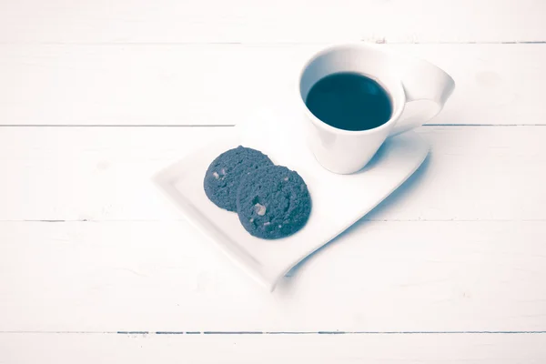 Φλιτζάνι καφέ με ρετρό στυλ cookie — Φωτογραφία Αρχείου