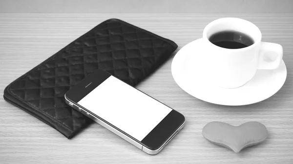 Coffee, phone, wallet and heart — стоковое фото