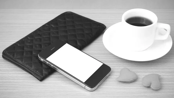 Coffee,phone,wallet and heart — Stock Photo, Image