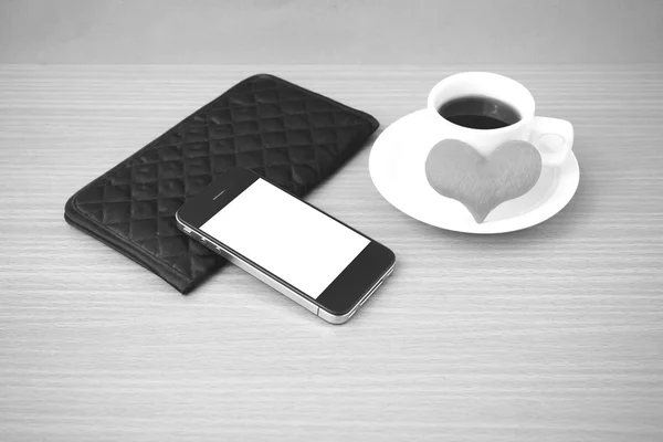 Coffee,phone,wallet and heart — Stock Photo, Image