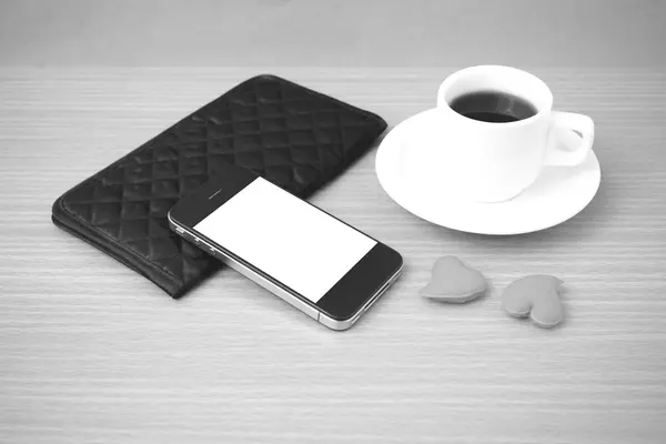 Coffee,phone,wallet and heart — Stock Photo, Image