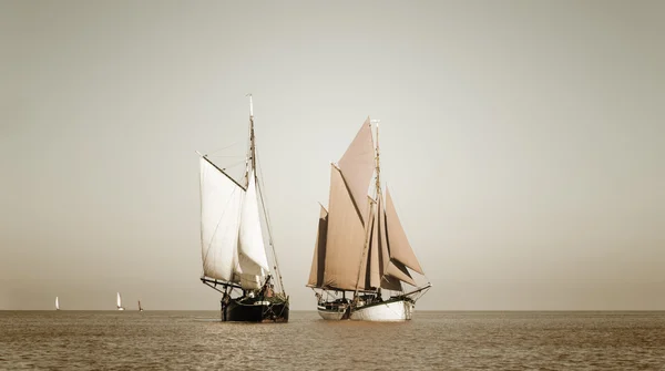 Сепия тонизировала традиционные корабли Стоковое Фото