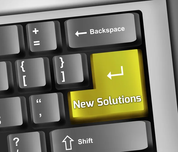 Ilustración de teclado Nuevas soluciones —  Fotos de Stock