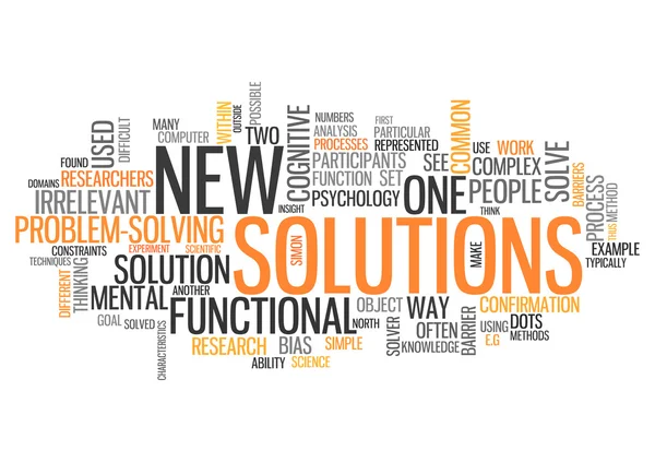 Word Cloud Nuove soluzioni — Foto Stock