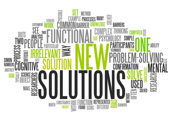 Word Cloud Nuove soluzioni — Foto Stock