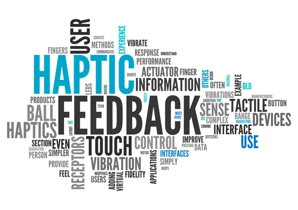 Nube de palabras Haptic Feedback — Foto de Stock