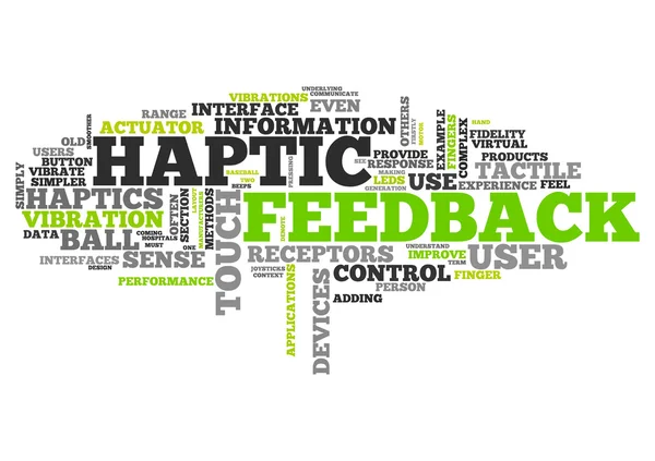 Feedback aptico sulla nuvola di parole — Foto Stock