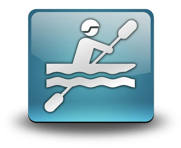皮划艇的图标，按钮，象形图 — 图库照片