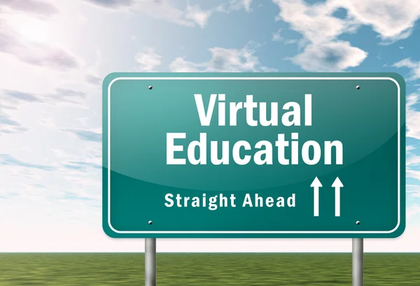 Wegwijzer virtuele educatie — Stockfoto
