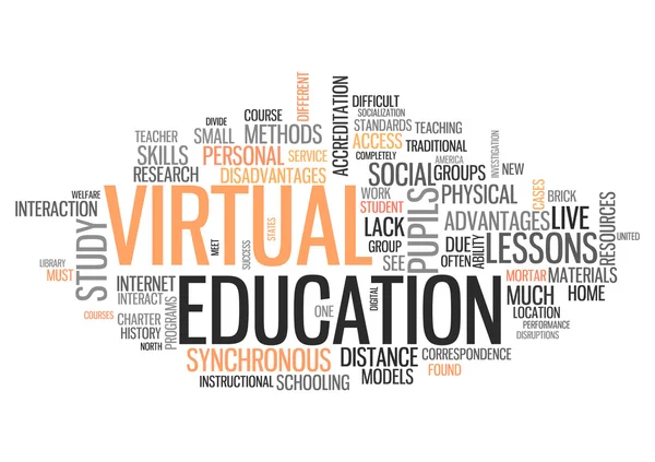 Word Cloud Istruzione virtuale — Foto Stock