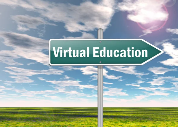 Signpost Educación Virtual — Foto de Stock