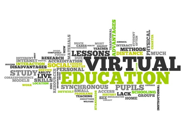 Wort Wolke virtuelle Bildung — Stockfoto