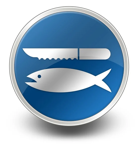 Icon, Button, Pictogram Fish Cleaning — Stock Photo, Image