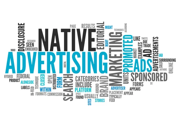 Word Cloud Native Advertising — Stockfoto