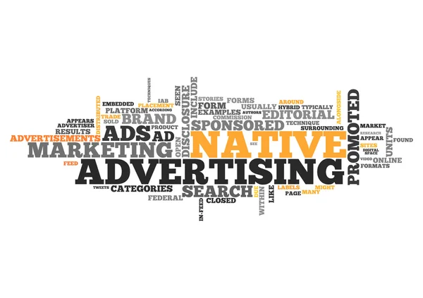 Word Cloud Native Advertising — Stockfoto