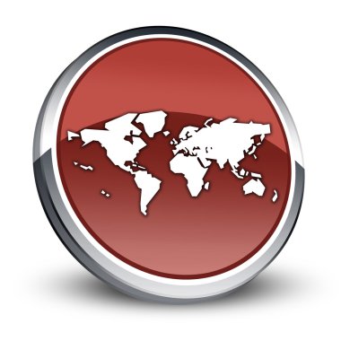 Simge, düğme, piktogram Dünya Haritası