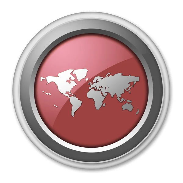 Ícone, Botão, Pictograma Mapa do Mundo — Fotografia de Stock