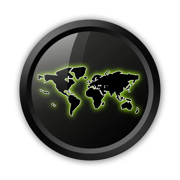 Icono, Botón, Pictograma Mapa del Mundo — Foto de Stock