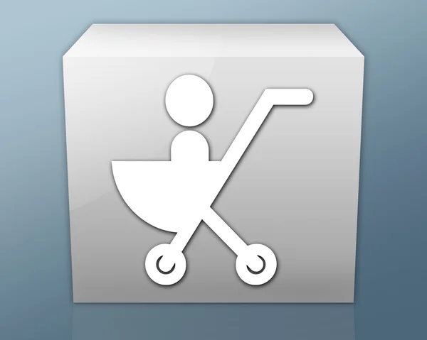 Pictogram, knop, Pictogram wandelwagen — Stockfoto