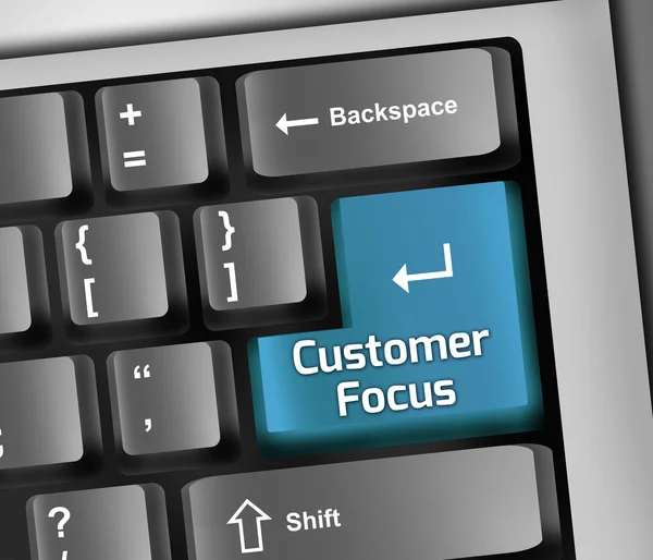 Keyboard Illustration Customer Focus — Stock Photo, Image