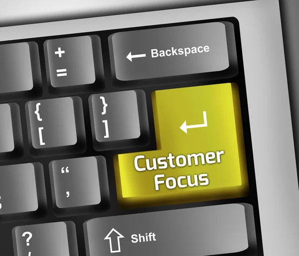 Keyboard Illustration Customer Focus — Stock Photo, Image