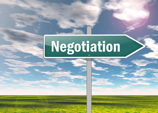Drogowskaz negocjacji — Zdjęcie stockowe