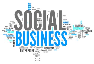 Word Cloud Social Business clipart