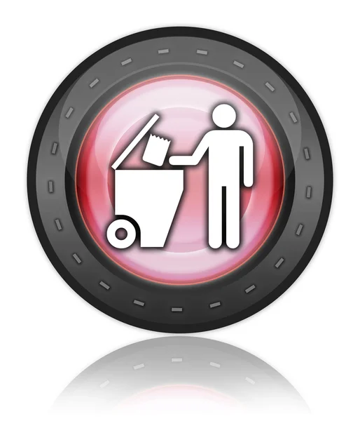 Knop, pictogram, pictogram Prullenbak dumpster — Stockfoto