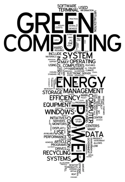 Wort Cloud Green Computing — Stockfoto