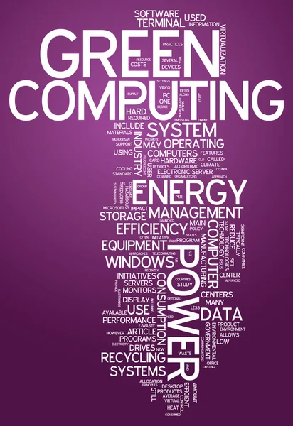 Yeşil Word cloud computing — Stok fotoğraf