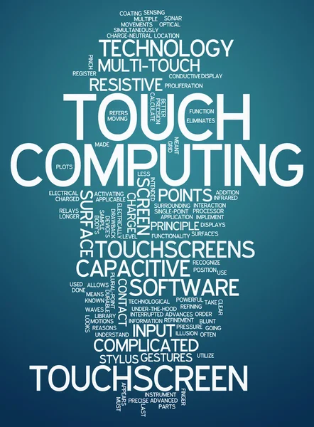 Computação de toque de nuvem do Word — Fotografia de Stock