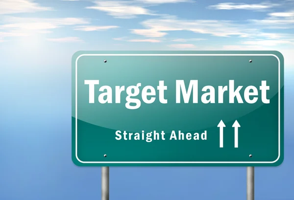 Highway Signpost Target Market — Stock Photo, Image