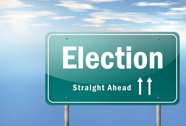 Highway Signpost Election — Stock Photo, Image