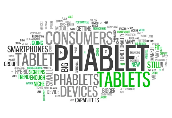 Word Cloud Phablet — Stock Photo, Image