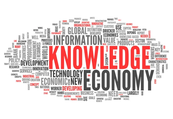 Wort "Wissensökonomie" — Stockfoto